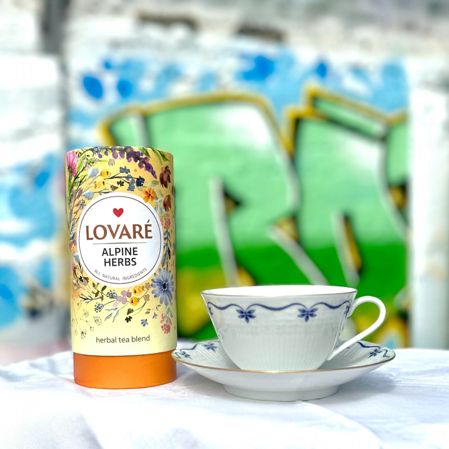 Lovaré Alpine Herbs Loose Tea in Cardboard Tube 80g