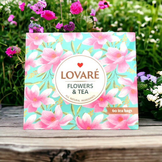 Подарункова коробка Lovaré Flowers & Tea 60 пакетиків чаю 120г