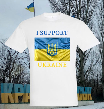 Kortärmad t-shirt "I SUPPORT UKRAINE"